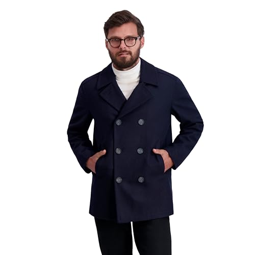 Nautica Men's Wool Blend Peacoat – Double-Breasted Winter Coat, Regular, Big & Tall Sizes, Dark Navy, XX-Large