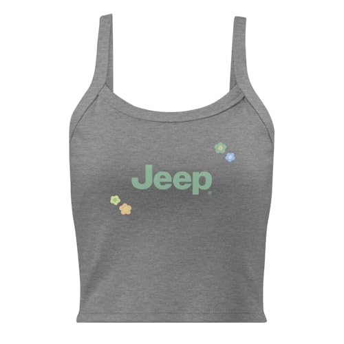 JEEP May Flowers Micro-Rib Tank Top - Officially Licensed - Athletic Heather L