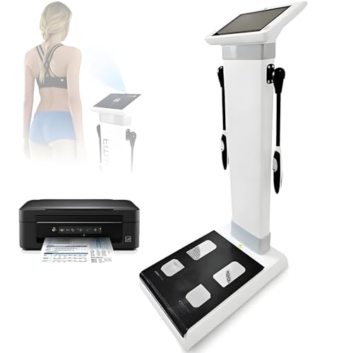 Analizador Profesional de Grasa Corporal, báscula y Monitor de composición Corporal, 10.1 Pulgadas, Pantalla LCD, 8 electrodos, para Gimnasio y Farmacia.