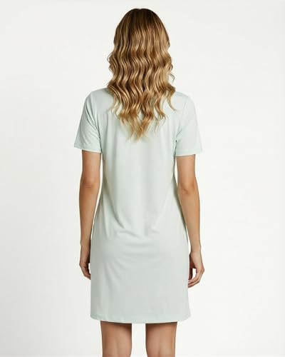 Image of Real Essentials 3 Pack: Women's Short Sleeve Nightgown Dress - Nightshirt Pajama Sleep Shirt Sleepwear (Available in Plus)