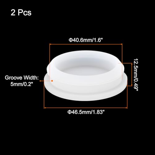 Image of MECCANIXITY 2pcs Silicone Snap in Locking Hole Plugs,40.6mm /1.6 Inch Mounting Diameter Narrow Groove Width 5mm Panel Seal Cover Round for Kitchen Bulkheads Waterproof Sealing Plugs Clear