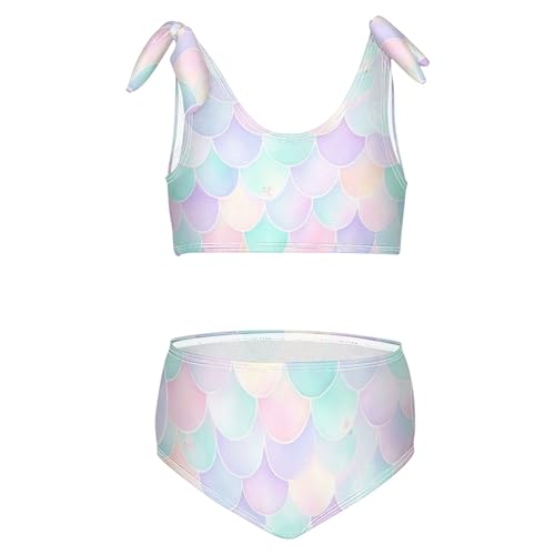 Image of Girls Tankini Swimsuit 2 Piece Pink Unicorn Donuts Summer Beach Bikini Bathing Suit 3T