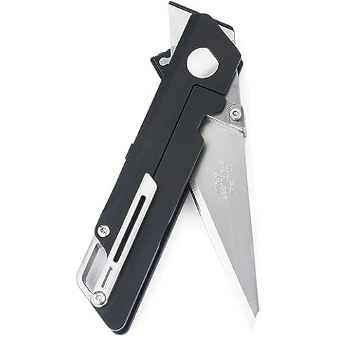 TITANER Raven Titanium EDC Folding Pocket Knife,Box Cutter Suitable for Art Work,Outdoor,Hunting,Household Tools (Black) Cover