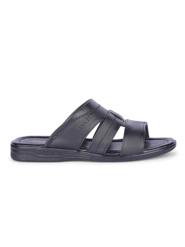 Image of Liberty ZUNAIRIO-E COOLERS Men Sandals, Black - Thong Sandals for Men - Multi Strap Stylish Design - Slip On Closure - Cushioned Comfort Footbed - Daily Wear Casual Formal Ethnic Outdoor Use Footwear