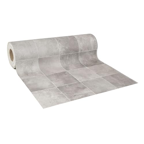GIURI TESSUTI - Pavimento PVC BASIQ - Rivestimento in Vinile H 100cm, Venduto al Metro Lineare per Uso Residenziale Leggero - Impermeabile, Facile da Pulire, Superficie Antiscivolo (MODRAL STONE)