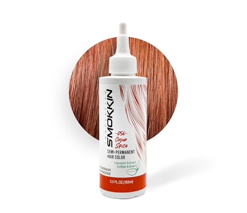 Smokkin Semi-Permanent Hair Dye 056 Cajun Spice – Intense Vibrant Cajun Spice Color with Coconut & Coffee Extract – Vegan, Ammonia-Free, Peroxide-Free, Alcohol-Free – 5.5 fl oz / 162 ml