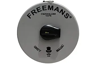 FREEMANS SD Enterprises Plastic Freemans Fibra Fiber Glass Measuring Tape (30 m, Grey And Black)