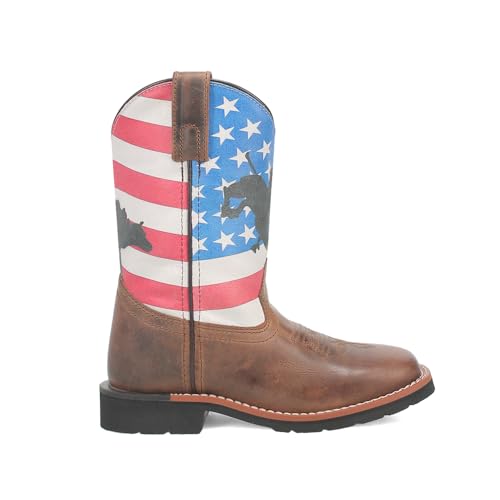 Dan Post Children's Buck Leather Square Toe Cowboy Boot