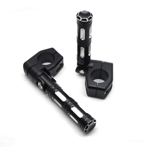 Image of MZS Motorcycle Highway Pegs, 1.25 inch CNC Highway Foot Pegs Adjustable Short Mount Clamps Compatible with Road Glide King Softail Electra Street Glide Sportster Dyna Rebel Shadow for 1 1 /4 Engine Guard