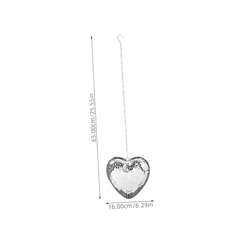 Adorno colgante en forma de corazón con espejo para discoteca, decoración reflectante para bodas, cumpleaños, bares, karaoke y eventos de baile, diseño atractivo miniatura 2