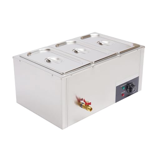 banborba Edelstahl Buffetwärmer Speisewärmer 850 W, 7 L Buffetbehälter, Elektrischer Warmhalter mit Deckel für Restaurants, Kantine, Café usw. – Bild 7