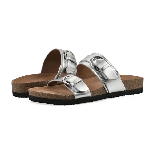 Image of WHITE MOUNTAIN Women's Hardball Double-Buckle Signature Comfort-Molded Footbed Sandal