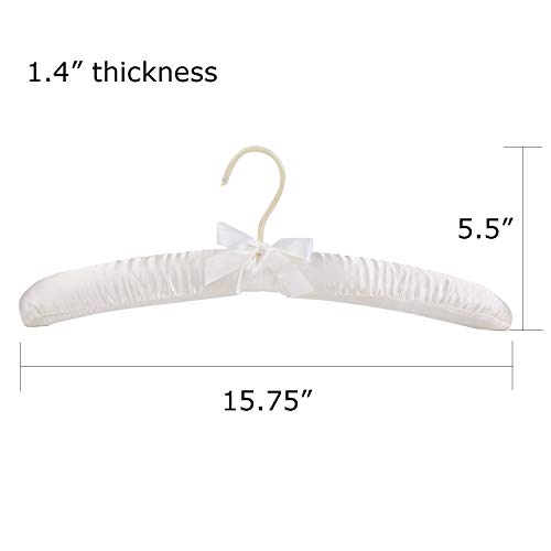 Tosnail T-PADDEDHANGERS-WHITE12PCS 12 Pack Satin Padded Hangers Foam Padded Hangers Dress Hangers thumb #3