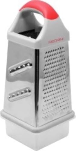 Pedrini grattugia a piramide con contenitore, 4 lati, 3 lame per grattugiare e 1 per affettare