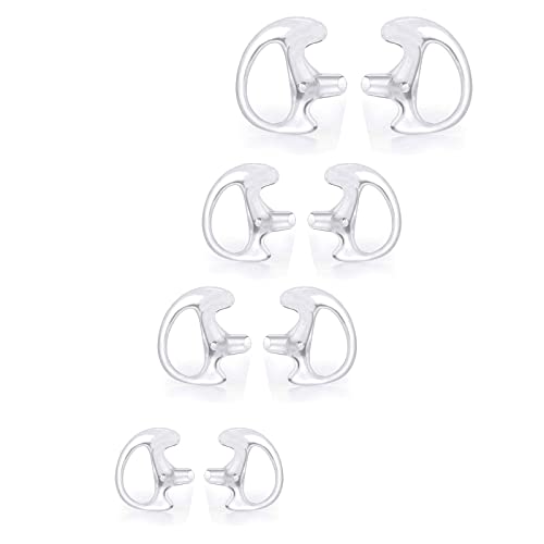 Replacement Earmold Earpiece Earbud Earplug Ear Mold for Walkie Talkie Acoustic Tube Earpiece,Soft Silicone Earmould Replacement Earpiece Insert for Two Way Radio Air Acoustic Headset (Pair of 4)