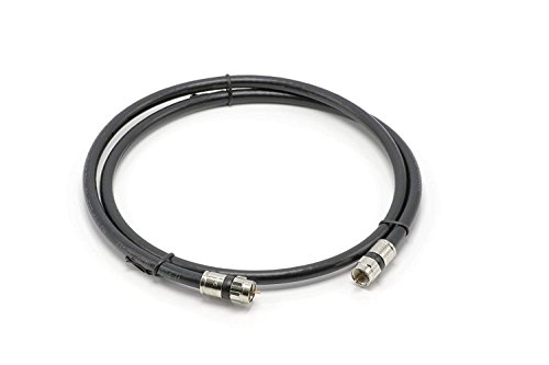 10' Feet, Black RG6 Coaxial Cable (Coax Cable) - Made in The USA