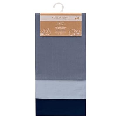 AmeliaHome 3er Set Geschirrtücher Baumwolle Küchentücher 50x70 cm Glatt Letty Hellblau Dunkelblau Blau – Bild 4
