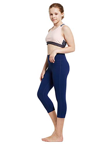 BALEAF Girl's Compression Leggings Athletic Workout Yoga Crop Dance Volleyball Sport Running Capris