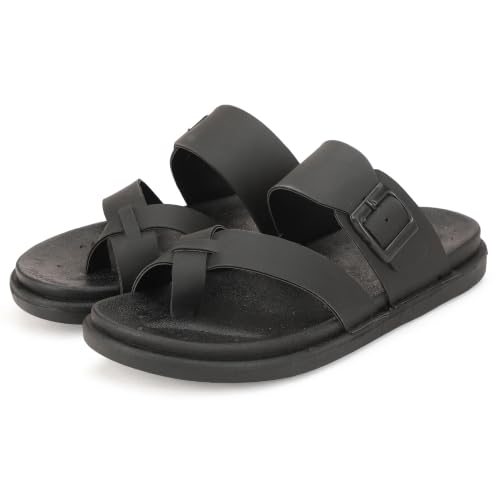 Image of KRISMO Men's Rich Quality|Perfect Style|Ultalightweight Synthetic Leather Buckle Sandal