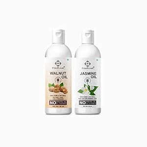 PuriFlame 100% Pure Walnut Oil 50ML & Jasmine Oil 50ML Combo For Rapid Hair Growth, Anti Hair Fall, Split Ends & Promotes Softer & Shinier Hair (Pack Of 2)