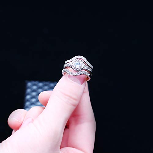 Uloveido 3 pezzi placcati in oro bianco con taglio...