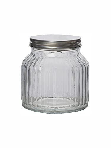 Goodhomes Tarro de cristal con tapa de metal (juego de 3 piezas) H4121-3P