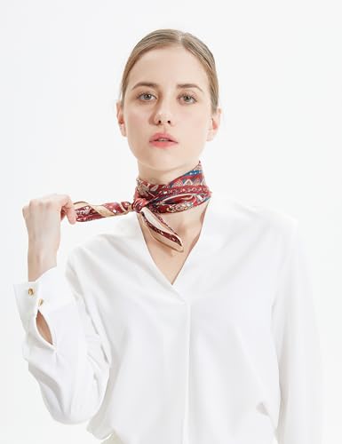 MEISEE 100% Pure Mulberry Silk Scarf 27"'x27(in) Square Scarf Head Scarf Neck scarf Headscarf for Women with Gift Packed2