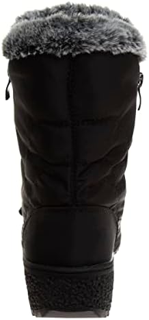 JOSMO Women's Waterproof Insulated Non-Slip Comfort Faux Fur Winter Boots, Black Grey, 5 | Image 3