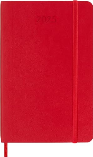 Moleskine Daily Planner, 12-Month Daily Agenda 2025, Soft Cover and Elastic Closure, ScarletRed Color, PocketFormat 9x14 cm - Image 3