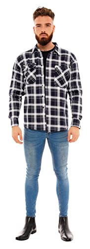 Nikaro Chemise en flanelle doublée de velours ultra-douce pour homme (M à 3XL), Noir , 3XL Cover