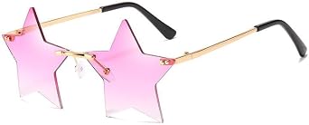 Rimless Star Shaped Glasses, Star Sunglasses, Funky Pentagram Glasses,Novelty Glasses, Funky Sunglasses, Party Glasses