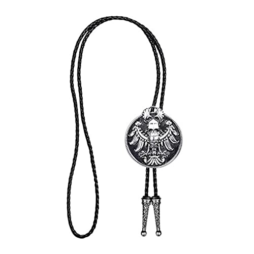 Cravate bolo homme aigle américain noir et argenté pour costume