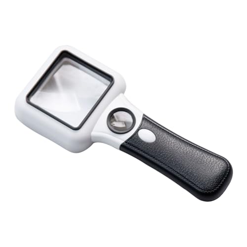 Ljmyy Lupa de ojo de mano ABS 5 45X para inspección de monedas, libro, lectura, lupa de cristal con luz LED