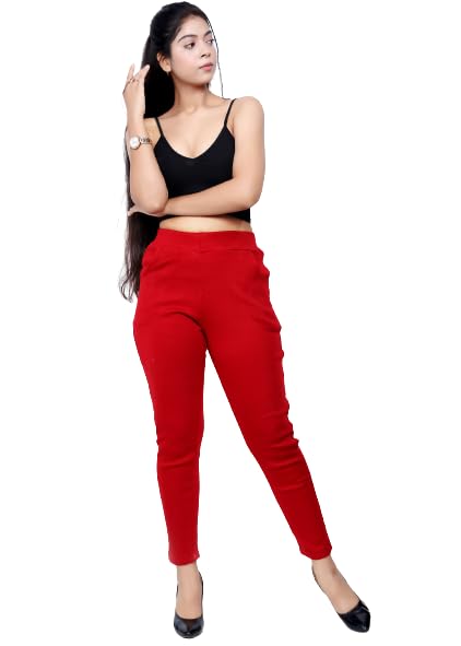 ARFHA Girls Solid Straight Wollen Pant Mehroon