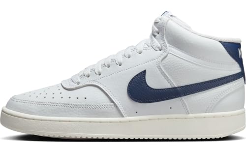 NIKE Court Vision Mid Women s S, Sneaker Mujer, White Midnight Navy Sail, 39 EU