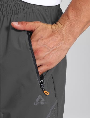 Men's Stretch Athletic Fishing Pants Lightweight Cool-Touch Workout Joggers with Zipper Pockets4