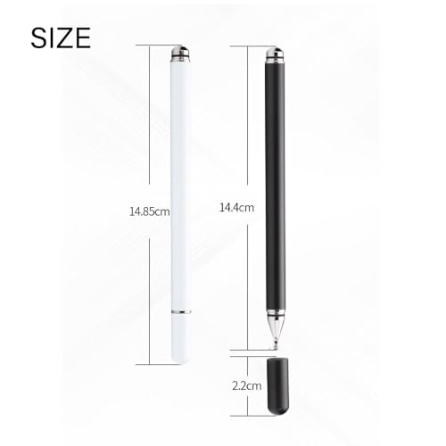BATENA(バテナ) タッチペン 充電不要 予備円盤型ペン先2個付き スライラスペン 全機種対応 好感度 感度 2in1 磁器キャップ 極細 スマホゲーム アイフォーン iPhone iPad タブレット Android アンドロイド 円盤型ペン先 (ホワイト)