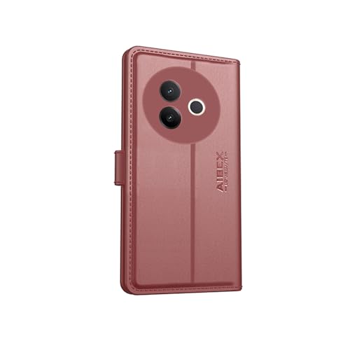 Image of AIBEX Compatible for Compatible for Vivo Y39 5G Flip Cover Leather Finish with Magnatic Closure | Inside TPU with Card Pockets | Wallet Stand | Complete Protection Flip Case -Brown