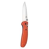 Benchmade 551-ORG Griptilian Plain Drop-Point Satin Finish Knife (Orange Nylon Handle)