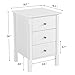 YAHEETECH Nightstand with 3 Drawers, Bedroom Side Storage Cabinet Wooden End Table Accent Table Solid Pine Wood Legs, Set of 2, White