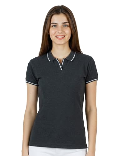 Image of Scott International Women's Cotton Polo T-Shirt | Half Sleeve Plain Collar Tee | Stylish Casual Top | Plain T-Shirt for Girls | Workwear for Office & Casual Wear