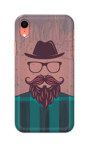 Image of PRINTFIDAA Man Icon with Beard Shirt Hipster Printed Designer Hard Case for Apple iPhone XR (6.1 inch), A2105, A1984, A2107, A2108 Back Cover -(e) RPM1001
