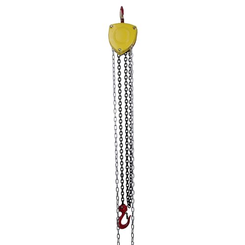 Image of IZOM Hand Chain Pulley Block 1 Ton Heavy Duty Hand Hoist Manual 3 meter Lifting, 80 Grade Load Chain Pulley Steel Construction for Lifting Good in Transport, Warehouse, Workshop Garages