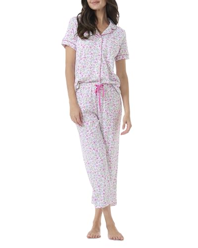 Image of Karen Neuburger Women's Short Sleeve Girlfriend Capri Pajama Set
