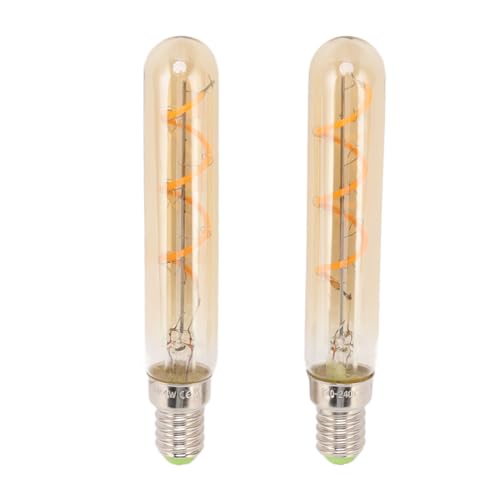 Natudeco 2 Pcs LED Bulb E14 Tube Light Long Light Bulb European Base 3W Bulbs Golden Tubular Bulb Not Dimmable for Pendant Wall Scones Vanity Bulbs 165LM