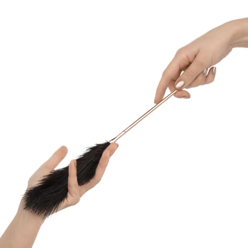 Clítoris y látigo de plumas oro rosa para estimulación sensorial 4