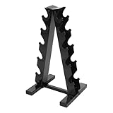 Hantelständer Schwarz A-Frame, Hantelregal, Hantelablage für 5 Paar Kurzhanteln, Stabile Hantelhalterung Max. 100kg für Home Gym, Krafttraining und Fitnessstudio (65cm)