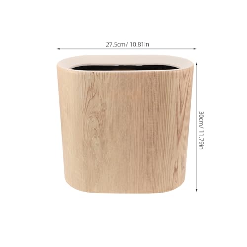 Caneca de Basura Plástica con Tapa Beige para Cocina y Baño miniatura 2