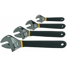 Wideskall 4 Pieces Heat Treated Laser Marked Metric Adjustable Wrench Set 6" inch + 8" inch + 10" inch + 12" inch