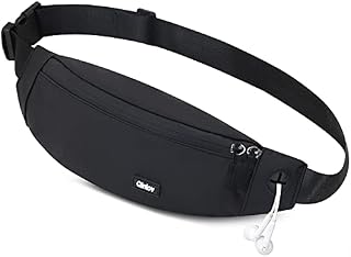 Waterproof Bumbags Running Belt Ligthweight Running Pouch Waist Packs Breathale Cycling Bum Bag Hiking Travel Dog wolking Waist Bag for Women Men Ladies Boys (Black)